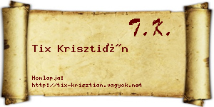 Tix Krisztián névjegykártya